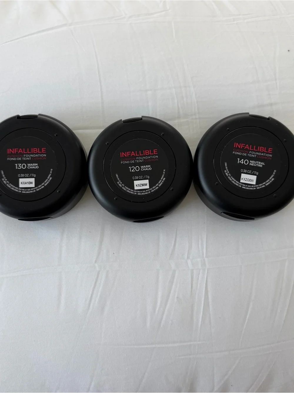 L'Oréal Infallible Cushion Foundation 120,130,140